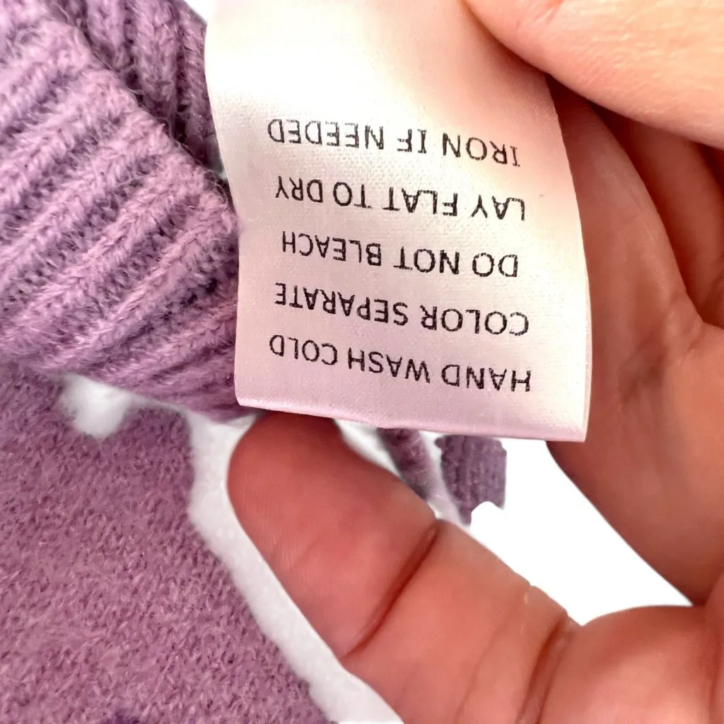 Le Lis Collection Butterfly Print Purple Oversized Sweater Size Medium - Image 11