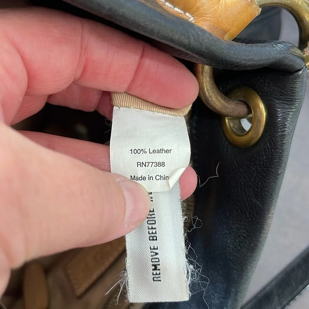 J. Crew Black Convertible Leather Crossbody/Hobo Handbag 11"x12"x2.5" - Image 4