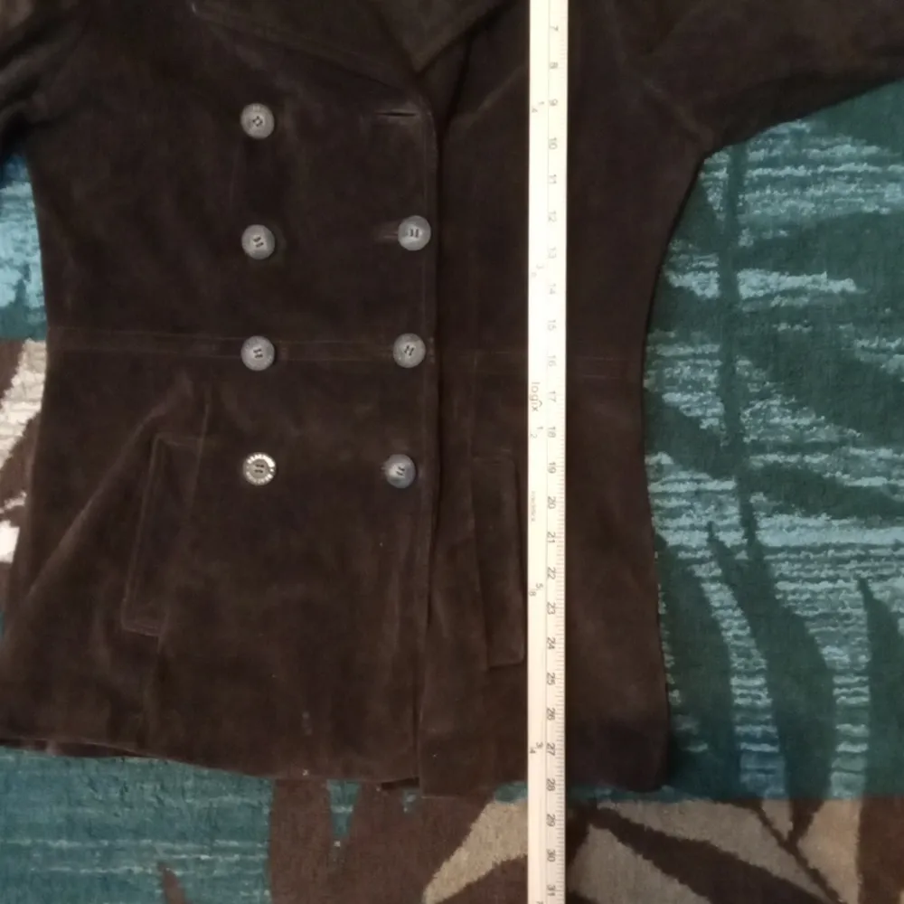 Kenneth Cole Reaction Chocolate Brown Leather Acadamia Y2k Jacket Small - Image 9