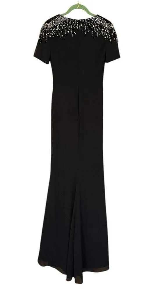 Mac Duggal Black Sequined Embellished Shoulder Evening Gown Style 55704 Sz 2 NWT - Image 7