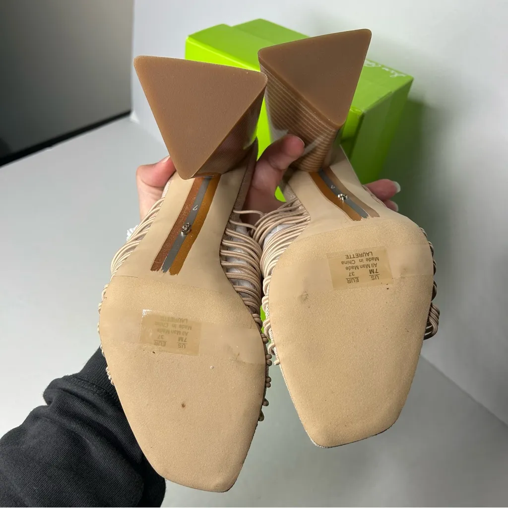 New Sam Edelman Tan Laurette almond bungee Heeled shoes 7 - Image 6