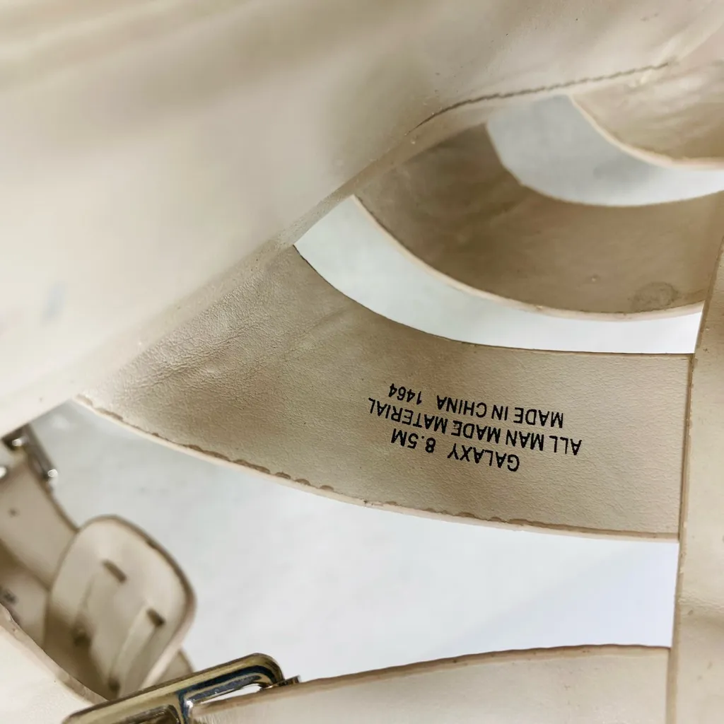 Steve Madden Girl Off White Platform Lug Sandals Shoes Galaxy 8,5 - Image 7