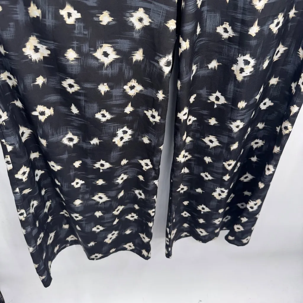 Urban‎ Outfitters Wide Leg High Waist Satin Pants Womens 2 Black Gray Polyester - Image 3