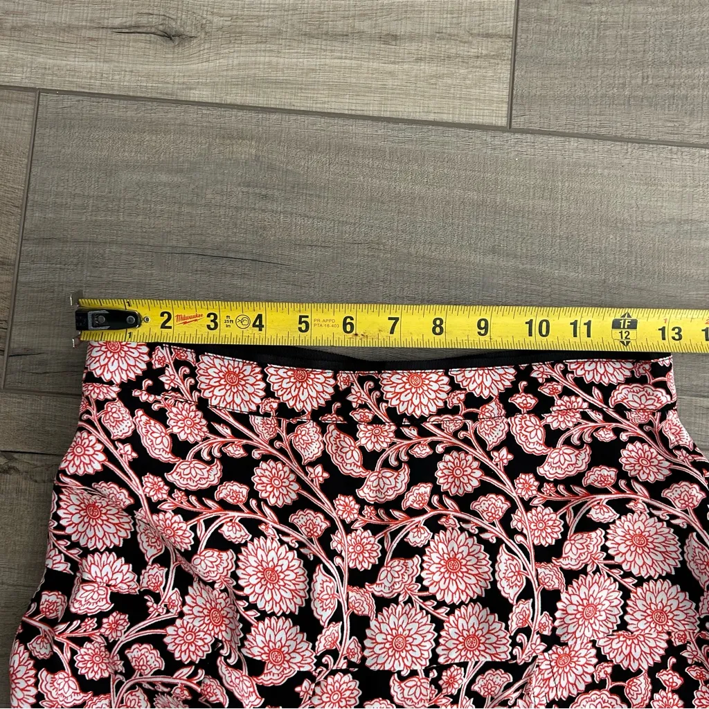 Reiss Kolbie Printed Pleated Red White Floral Midi Slip Skirt 4 - Image 7