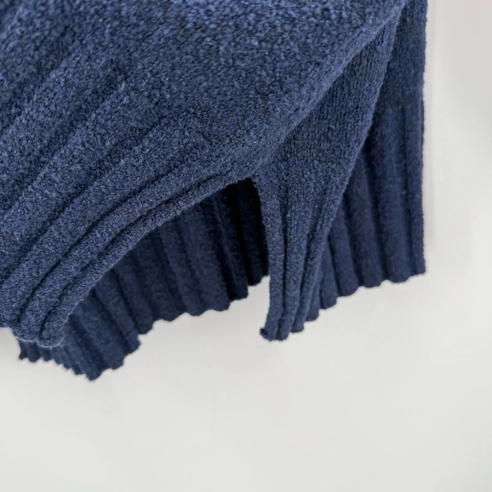 PERUVIAN CONNECTION Turtleneck Sweater SZ Large Navy Blue Pima Cotton Blend Peru - Image 8