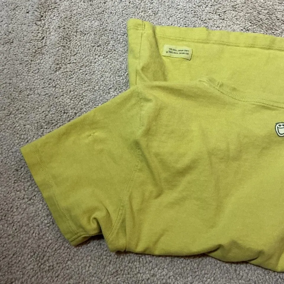Life is Good Womens Relaxed Fit Yellow Graphic T Shirt Size Small - Image 6
