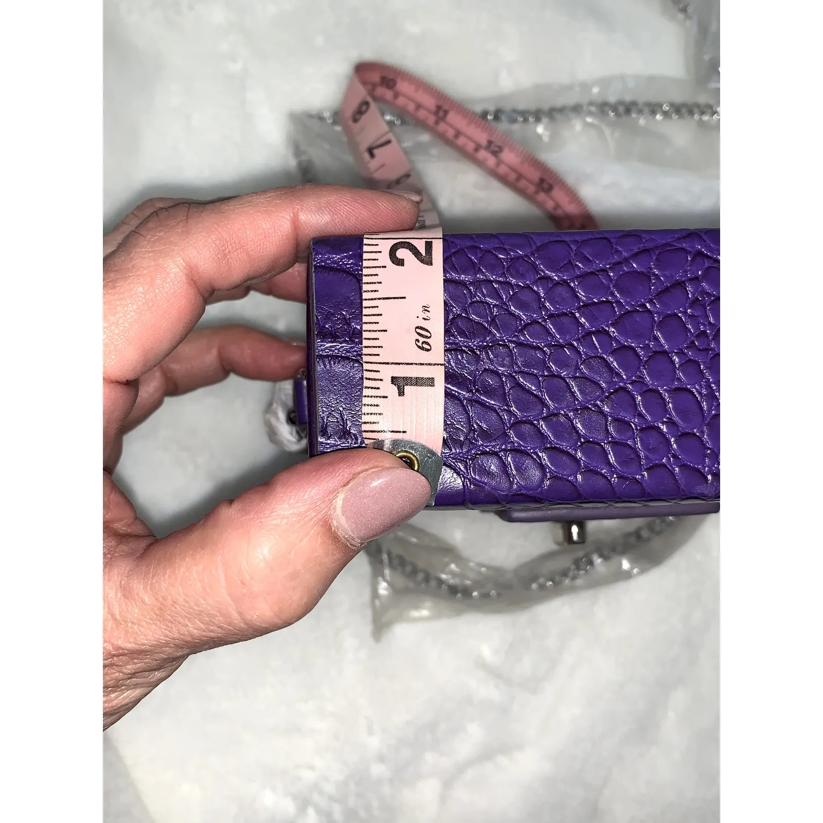 NWT Snob Essentials Audrey Jewel Box Purple Crossbody Secure Clasp Closure - Image 10