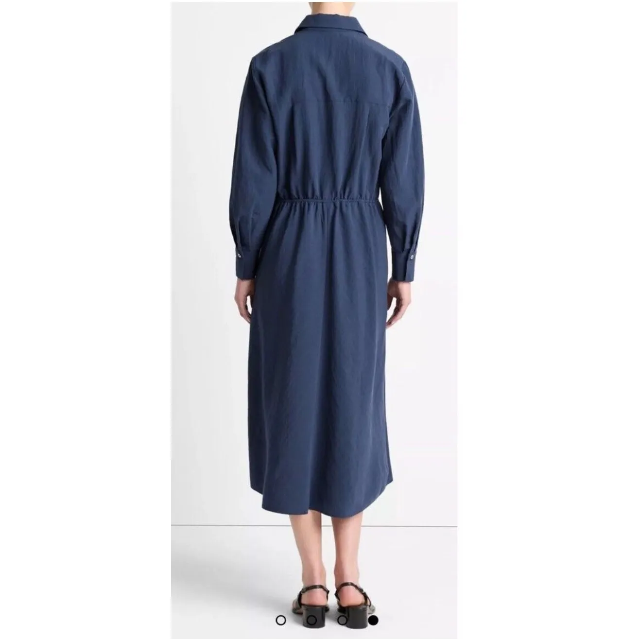 New! Vince Easy D-Ring Midi Shirt Dress‎ in Blue Size Large $425 - Image 3