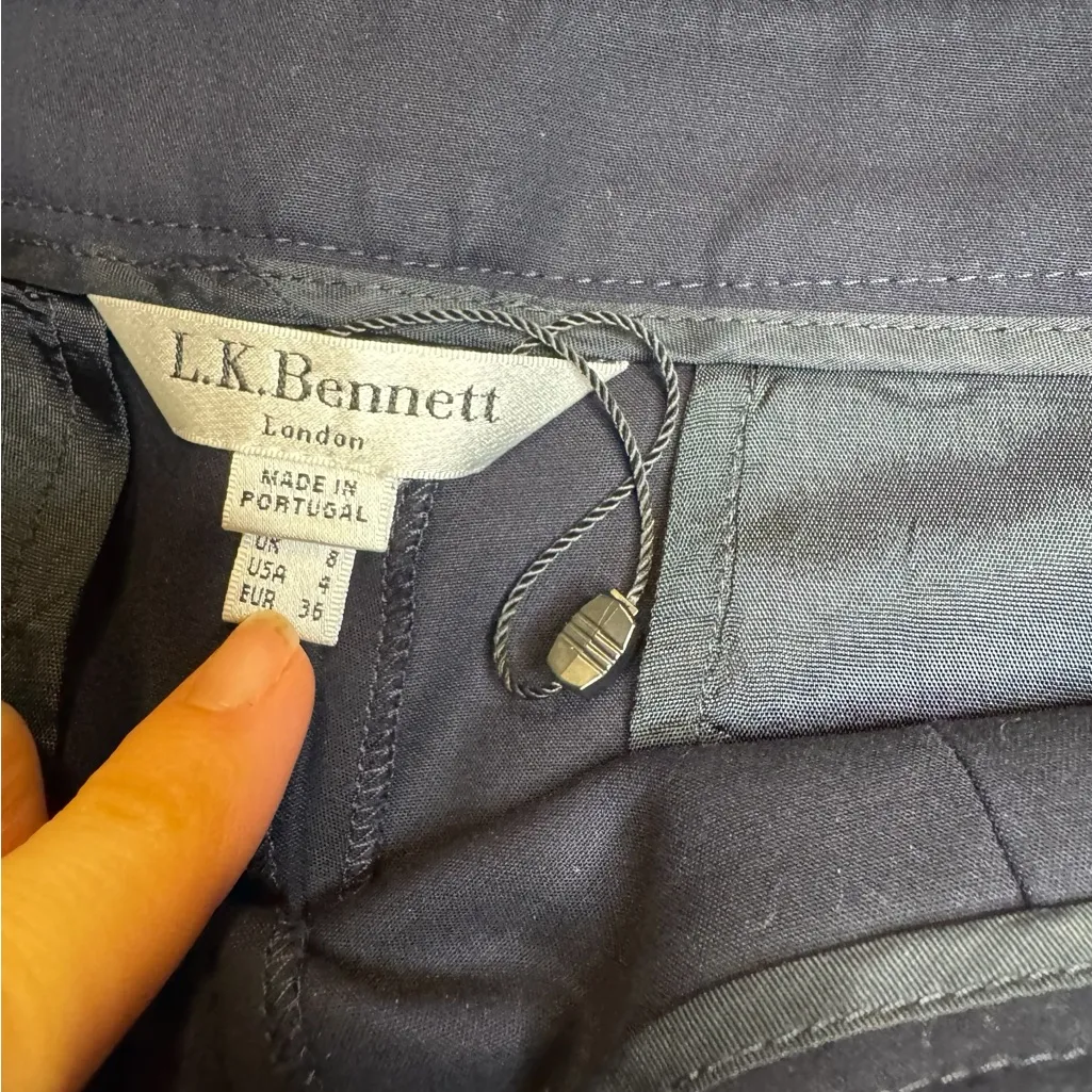 NWOT LK Bennett Mariner Navy Slim Fit Ankle Trousers US 4 Blue - Image 5
