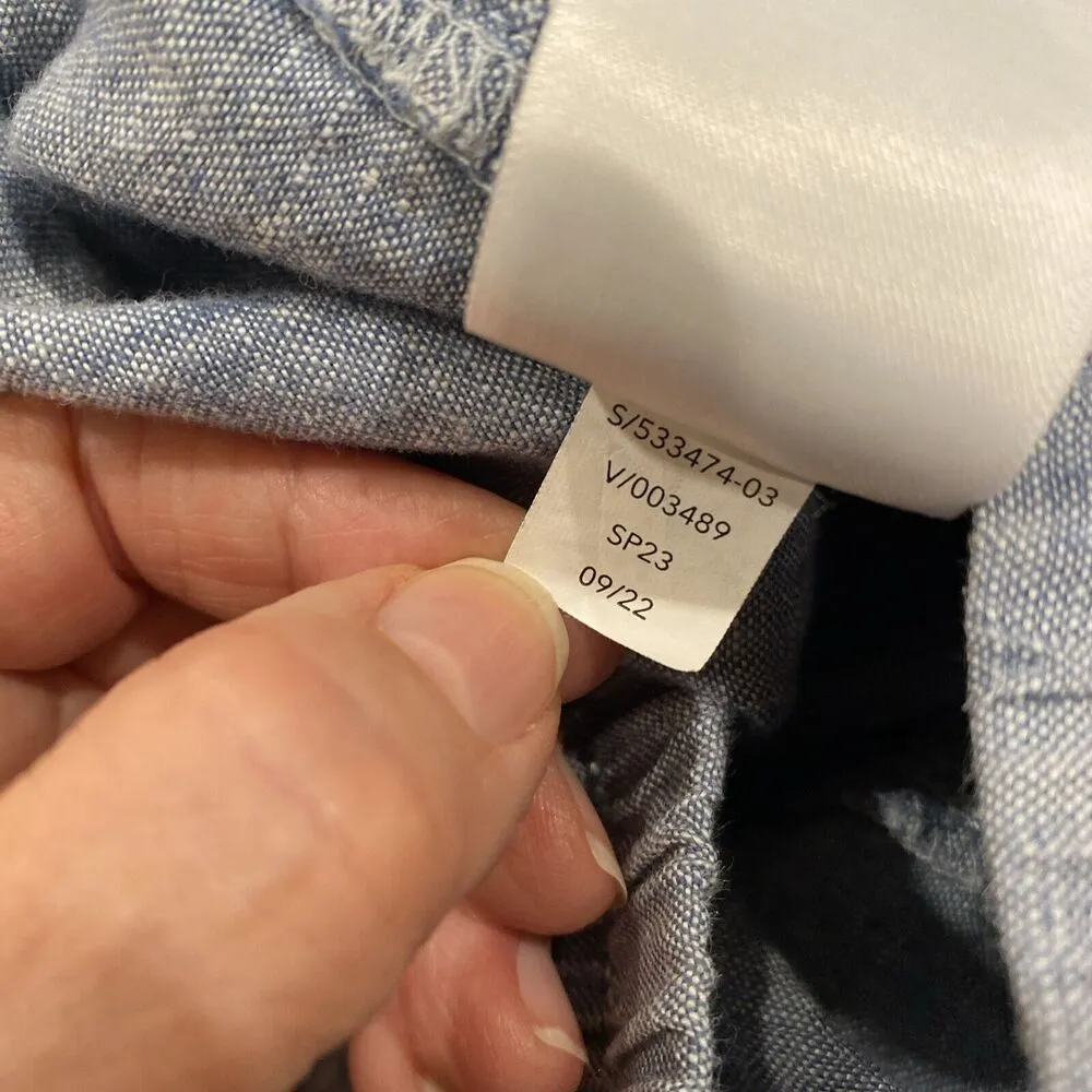 Athleta Retreat Linen Wide-Leg Pant Size 20 Plus Blue Coastal Grandmother - Image 9