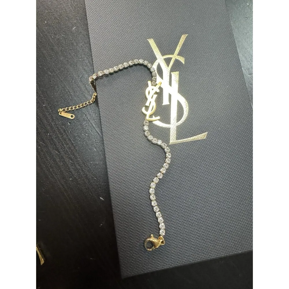 Rhinestone YSL Saint Laurent Sparking Bracelet - Image 11