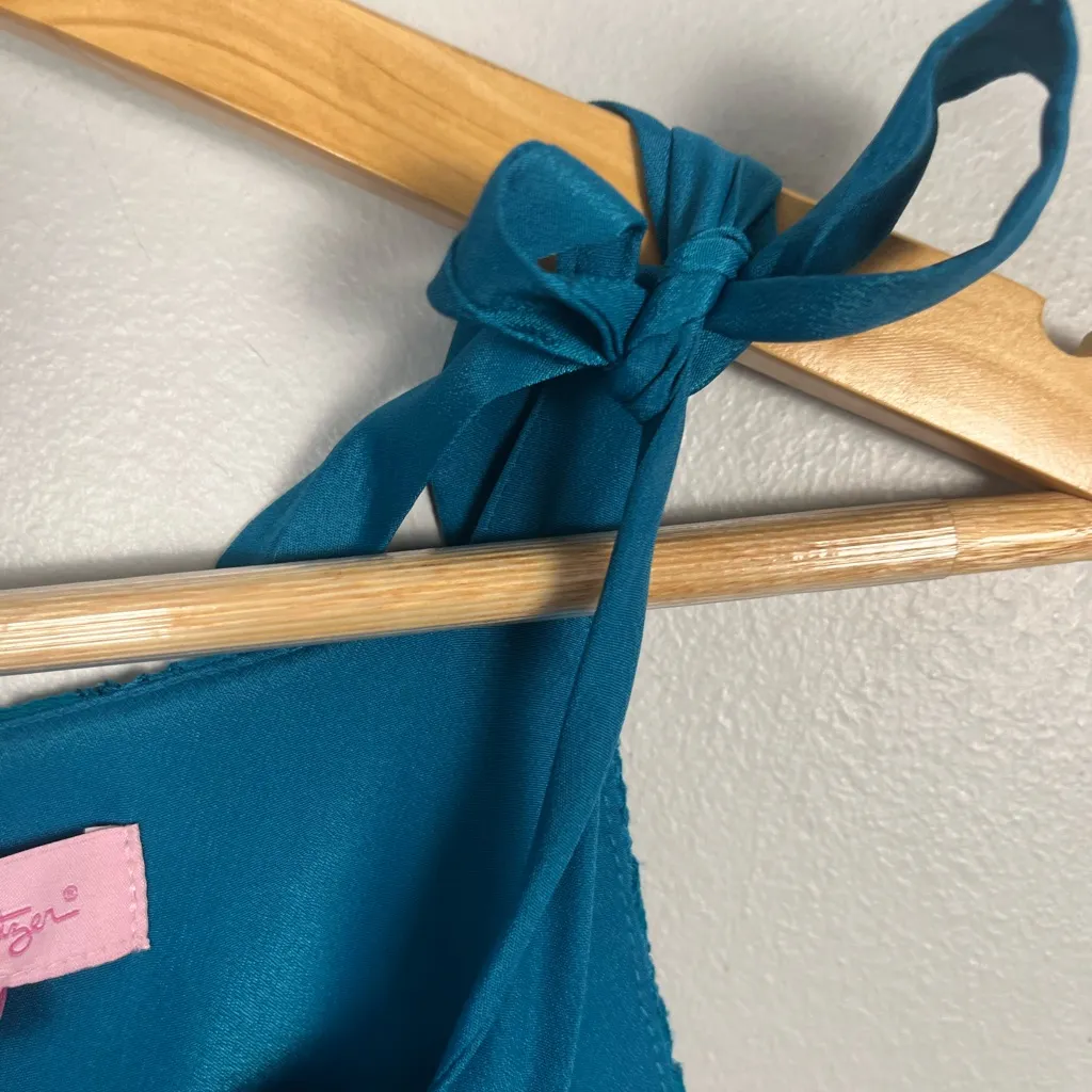 Lilly Pulitzer Kayleigh Tidal Wave Fern Gallery Scallop Lace Shift Dress 14 New - Image 7