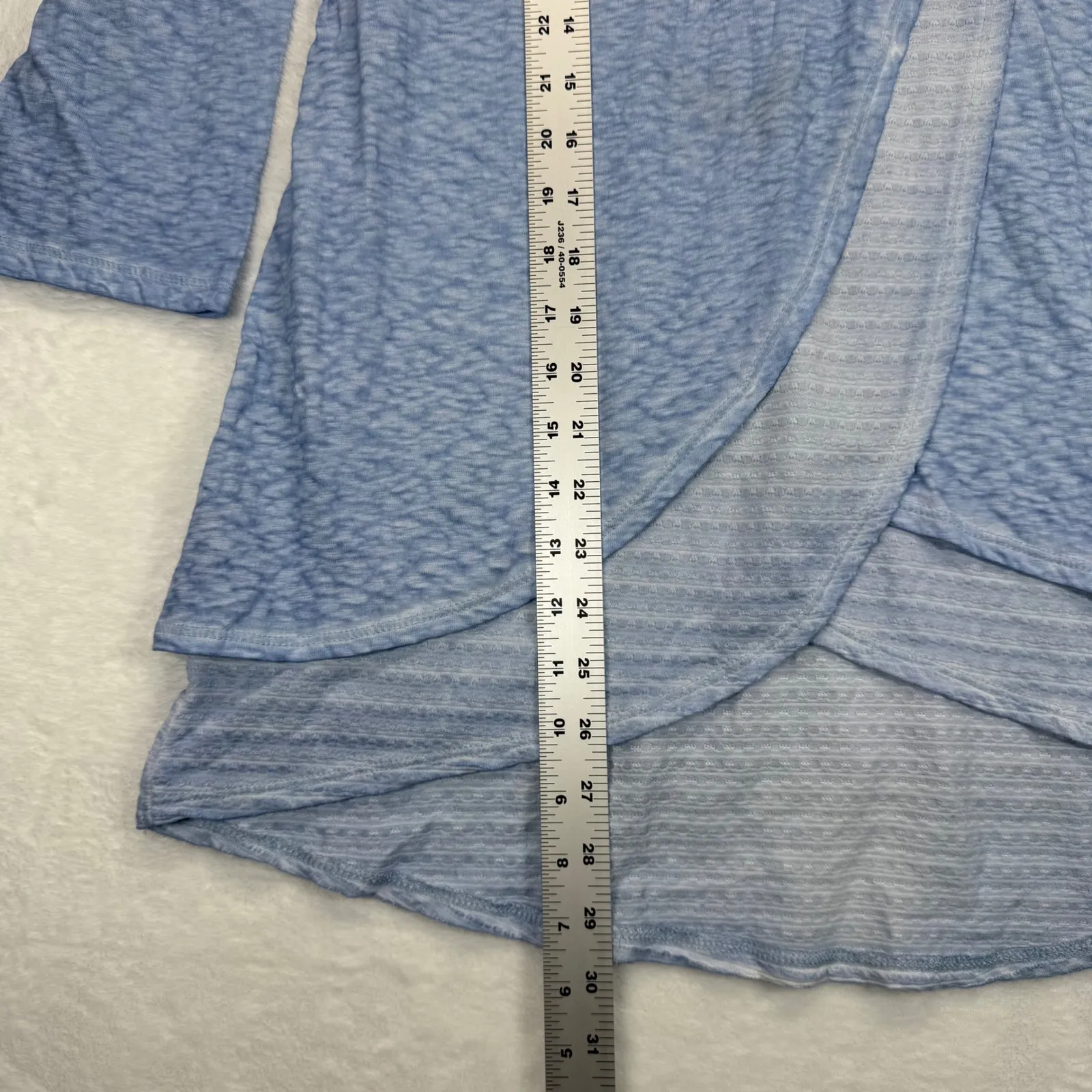 Soft Surroundings Blue Remy Layered Slub Jersey Tunic Top Drape Front Size S - Image 3