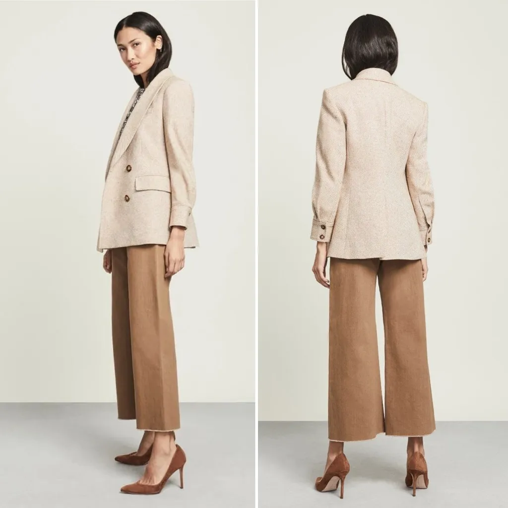 Veronica Beard Pyle Dickey Blazer Jacket Oatmeal Tweed Blazer Size 0 - Image 2