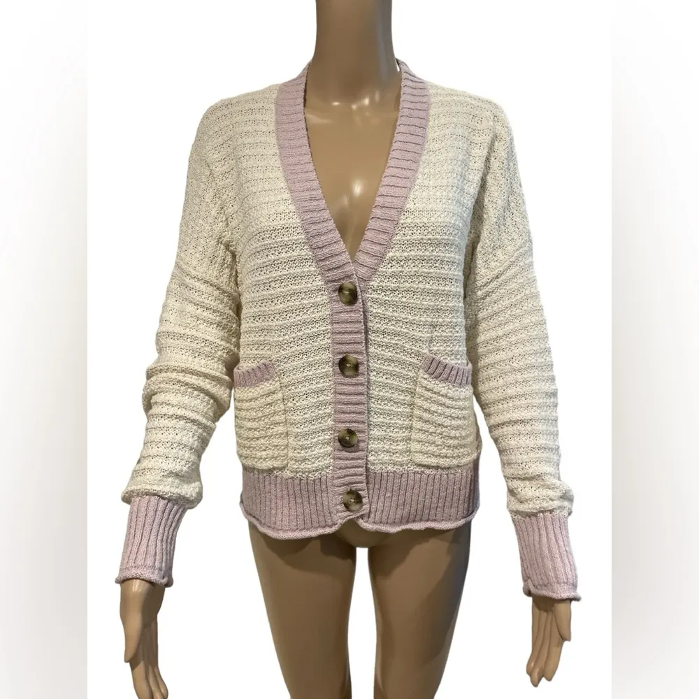 Madewell Cardigan Sweater in Colorblock size M - Image 3