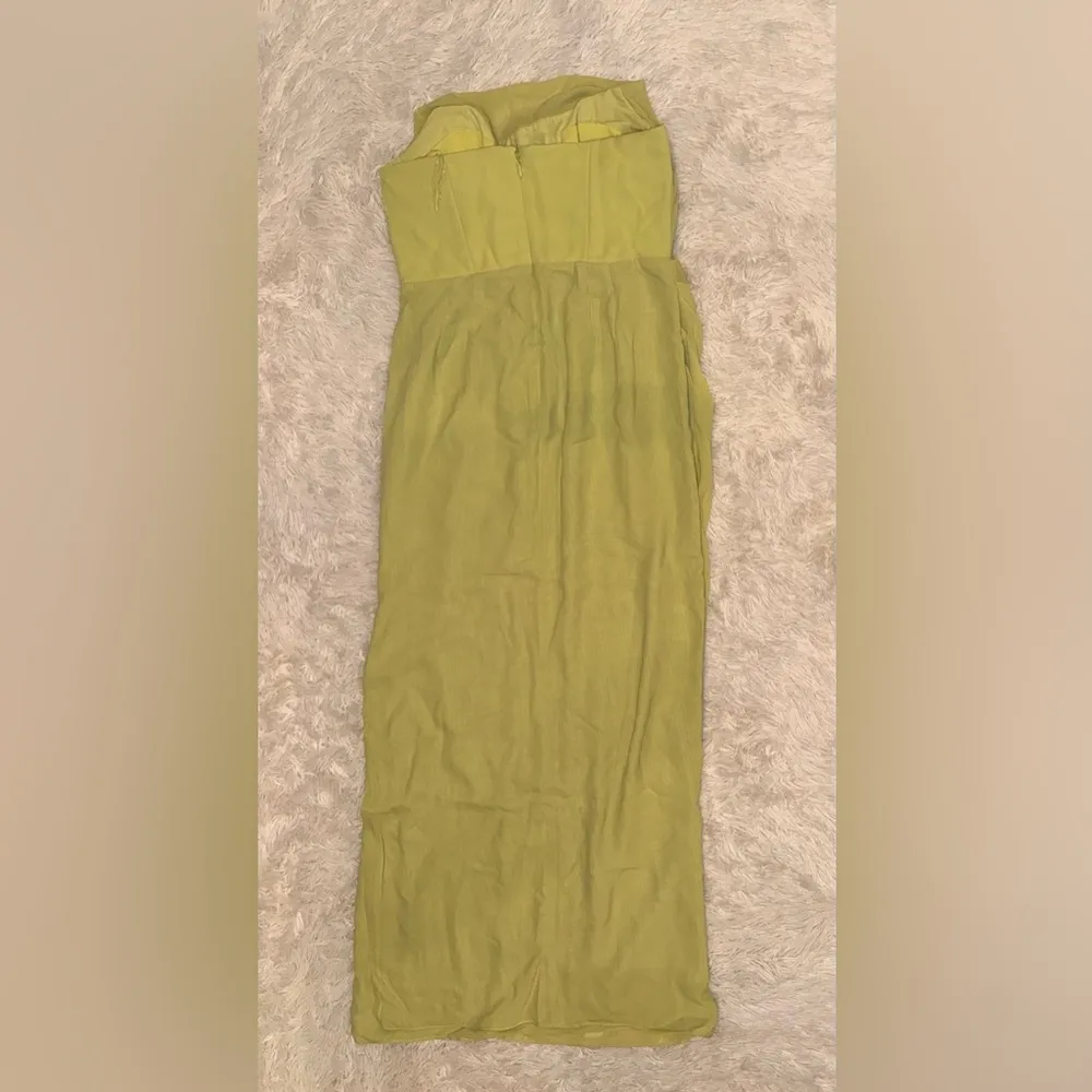 NWOT  Adrienne Lime Green Strapless Dress sz XL - Image 9