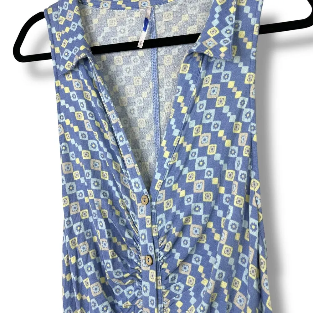 Free People Shayla Collared Retro V-Neck Racer Back Wide Leg Halter Jumpsuit - Image 10