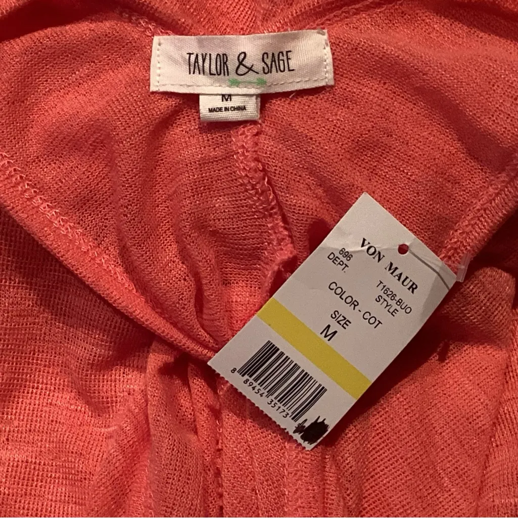 🧡 NWT 🧡TAYLOR & SAGE CORAL TWISTED BACK PULLOVER TANK Sz. MED - Image 2