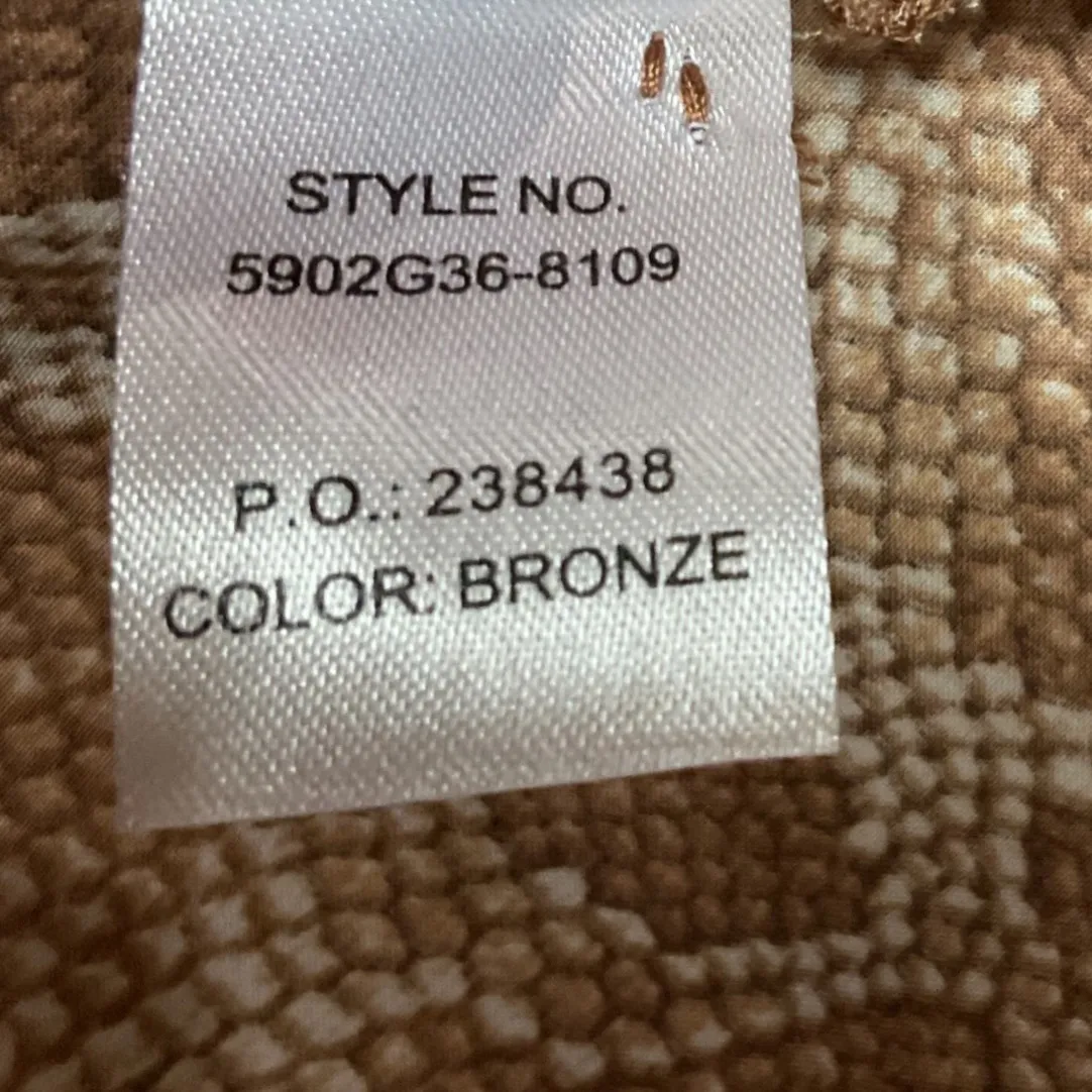 PAIGE Alayna Snakeskin Print Belted Dress In Bronze Size XL Short Sleeve‎ Chic - Image 11