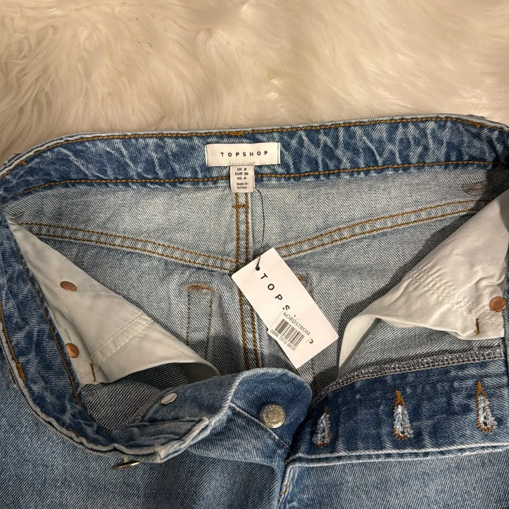 Topshop Rip Slit Denim Skirt In Blue - Image 9