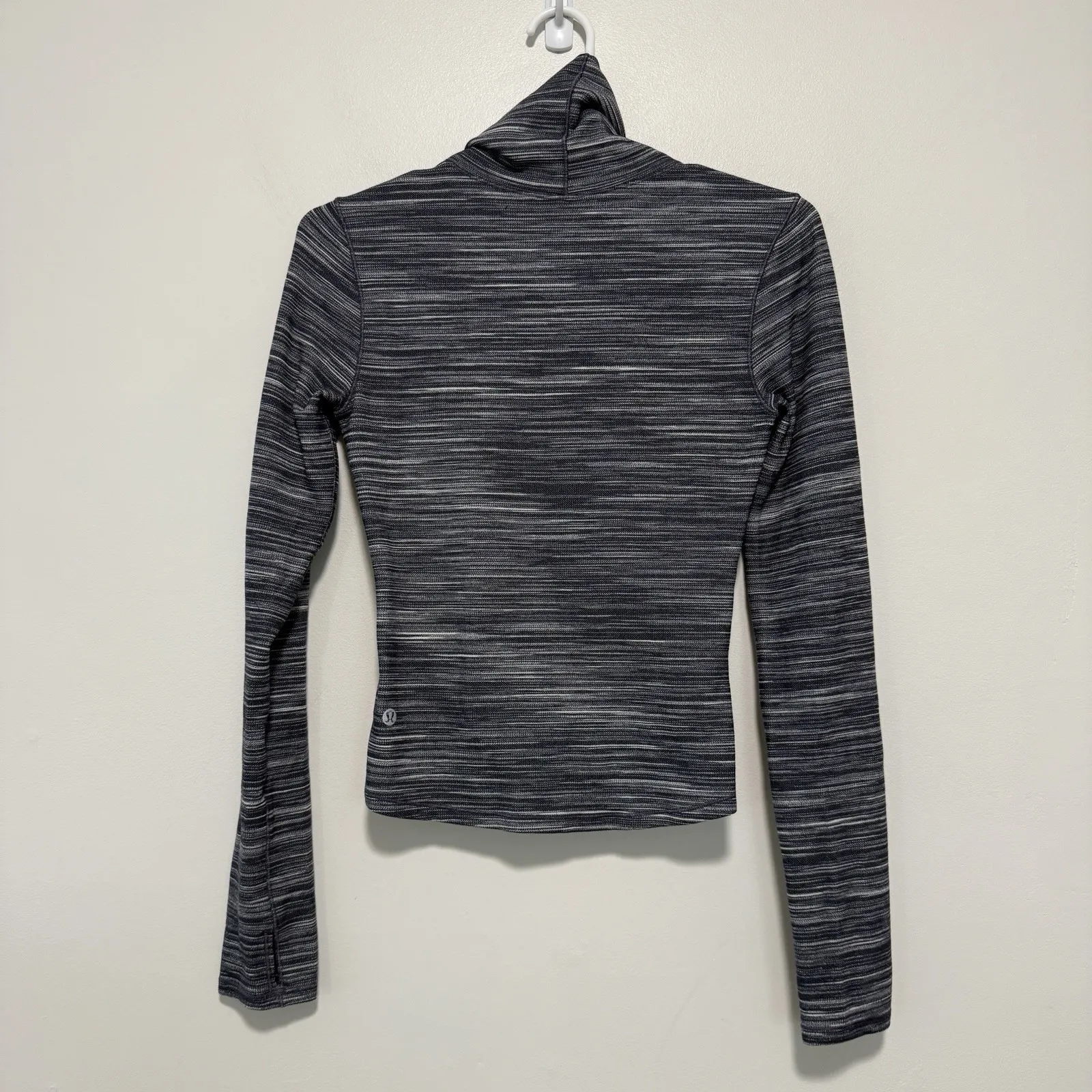 Lululemon Melodic Movement‎ Long Sleeve Twist Front Turtleneck Gray Space Dye - Image 5