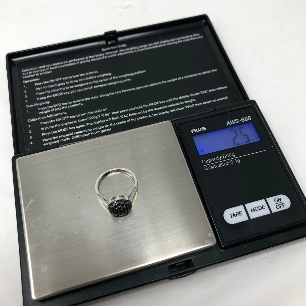 , black SWAROVSKI crystals ring, size 5 - Image 12