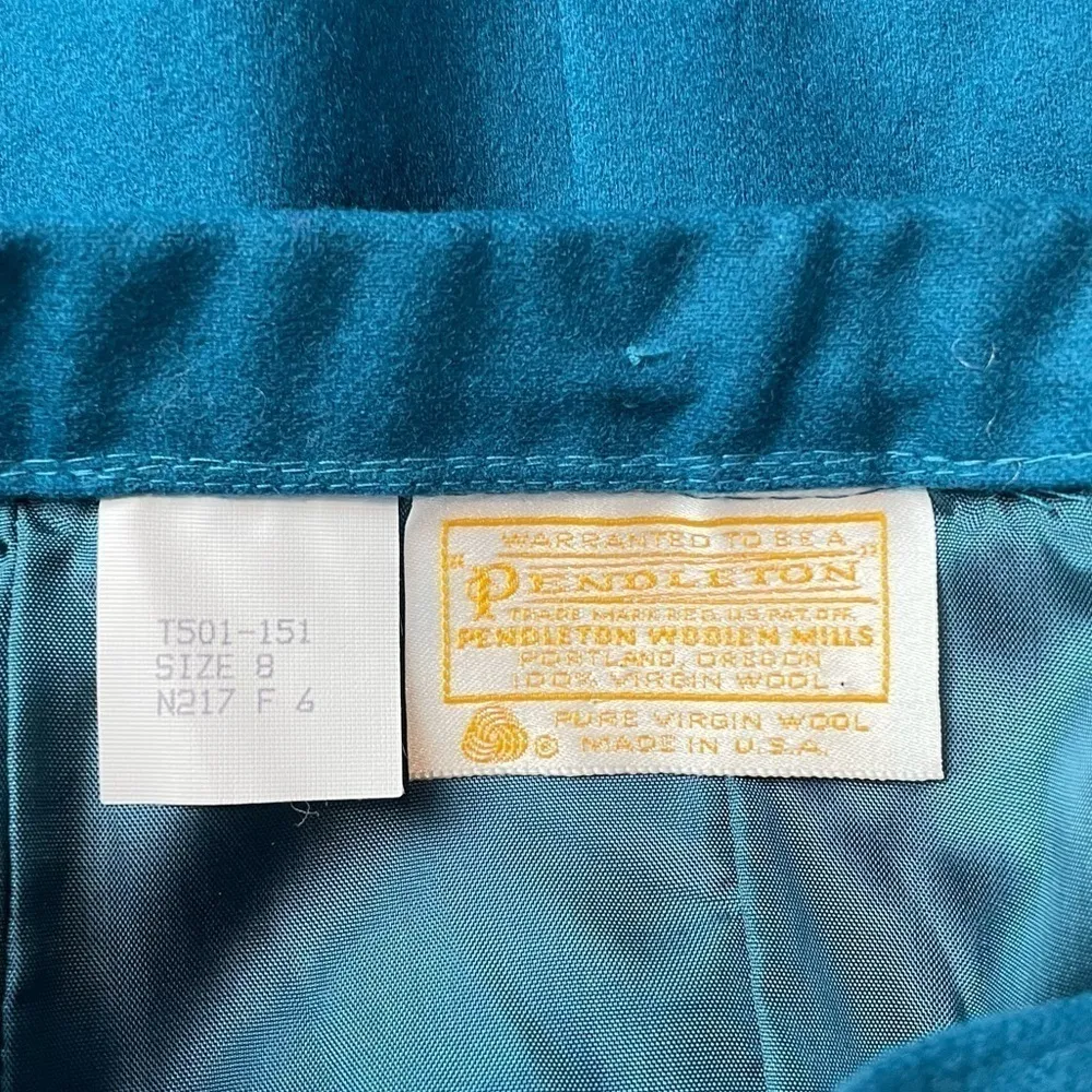 Pendleton Vintage  Wool Pencil Skirt in Blue Size‎ 8 - Image 4