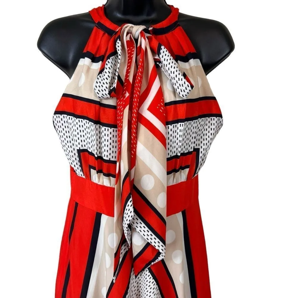 Eliza J Scarf Print Crepe de Chine Fit & Flare Sleeveless Maxi Dress - Image 13