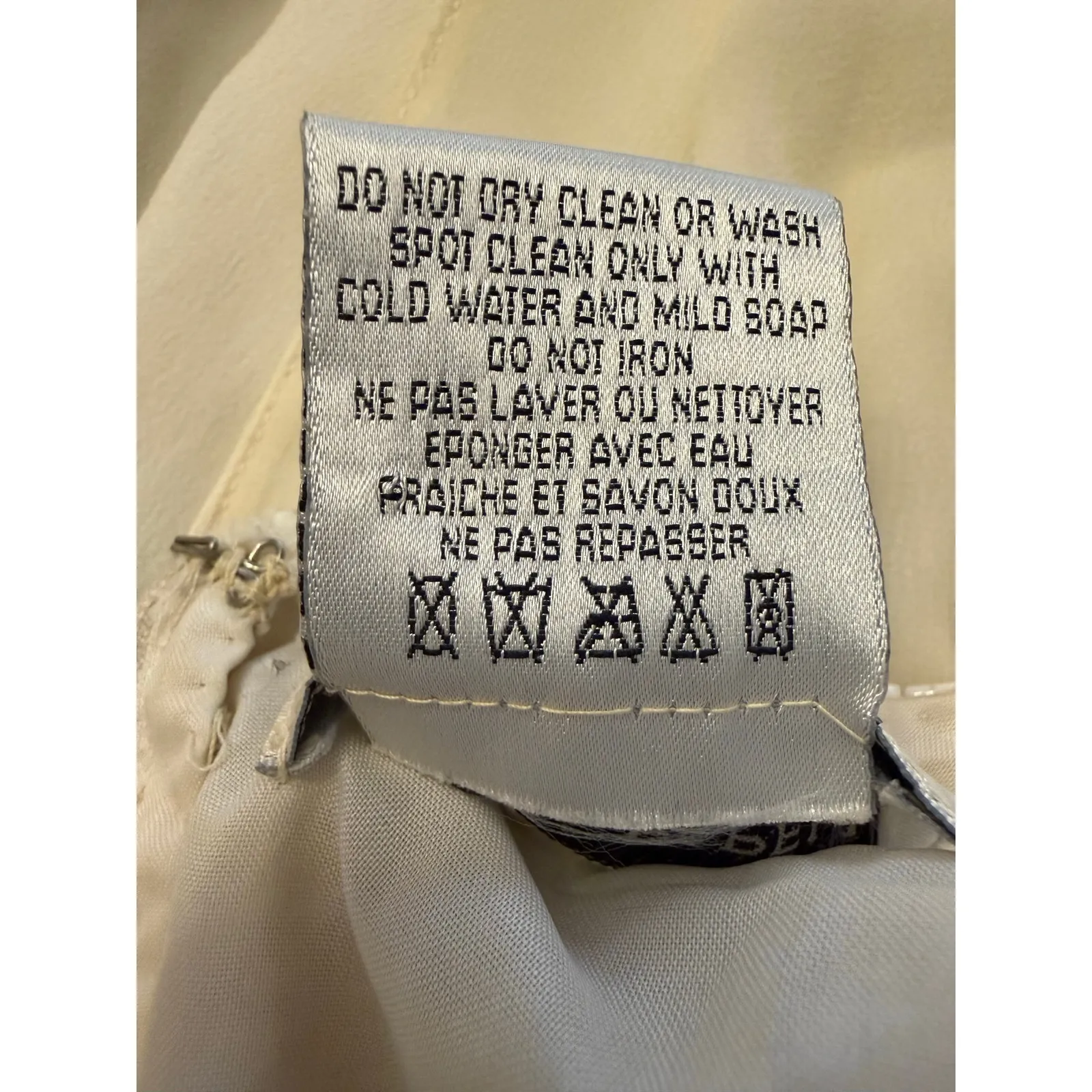 Vintage Adrianna Papell Evening Gown Midi Dress Women’s Sz 10 Ivory Silk Beaded - Image 11