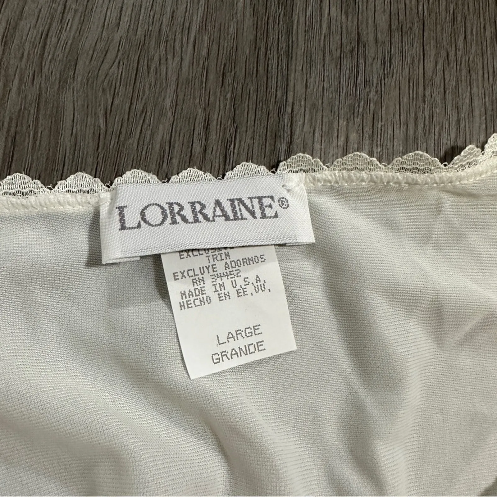 Vintage 70's Lorraine Off White Lace Prairie Cottagecore Button Nightgown‎ Sz L Size L - Image 5