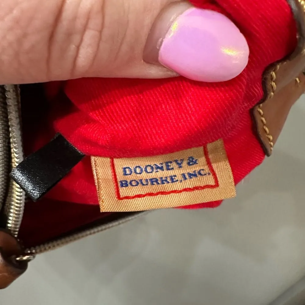 DOONEY & BOURKE Gray Genuine Leather Trim & Canvas Crossbody Shoulder Bag Purse - Image 6