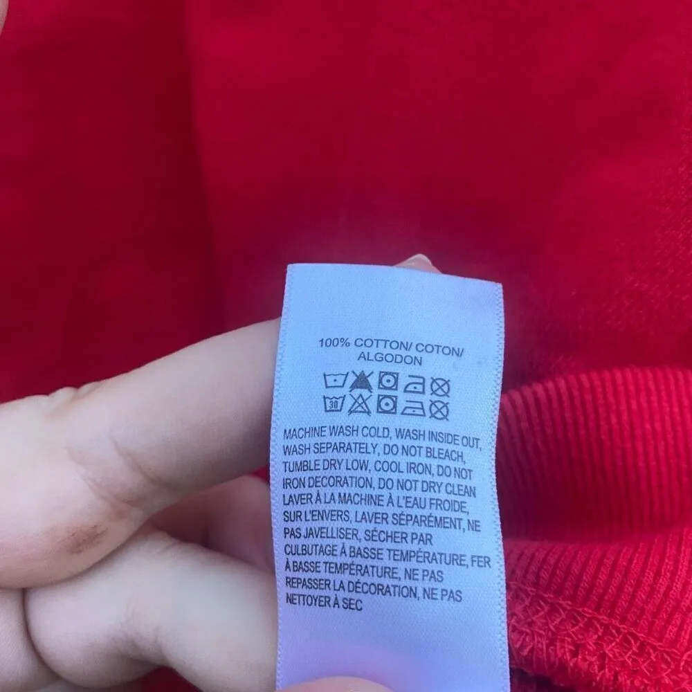 Lucky Brand Red Embroidered Girl Crewneck Sweatshirt | M - Image 4