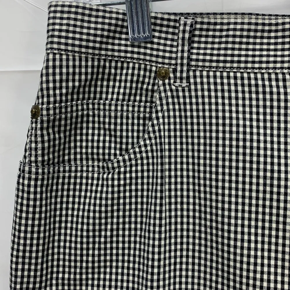 Gingham Stretch Black And White Pants Size 10 - Image 5