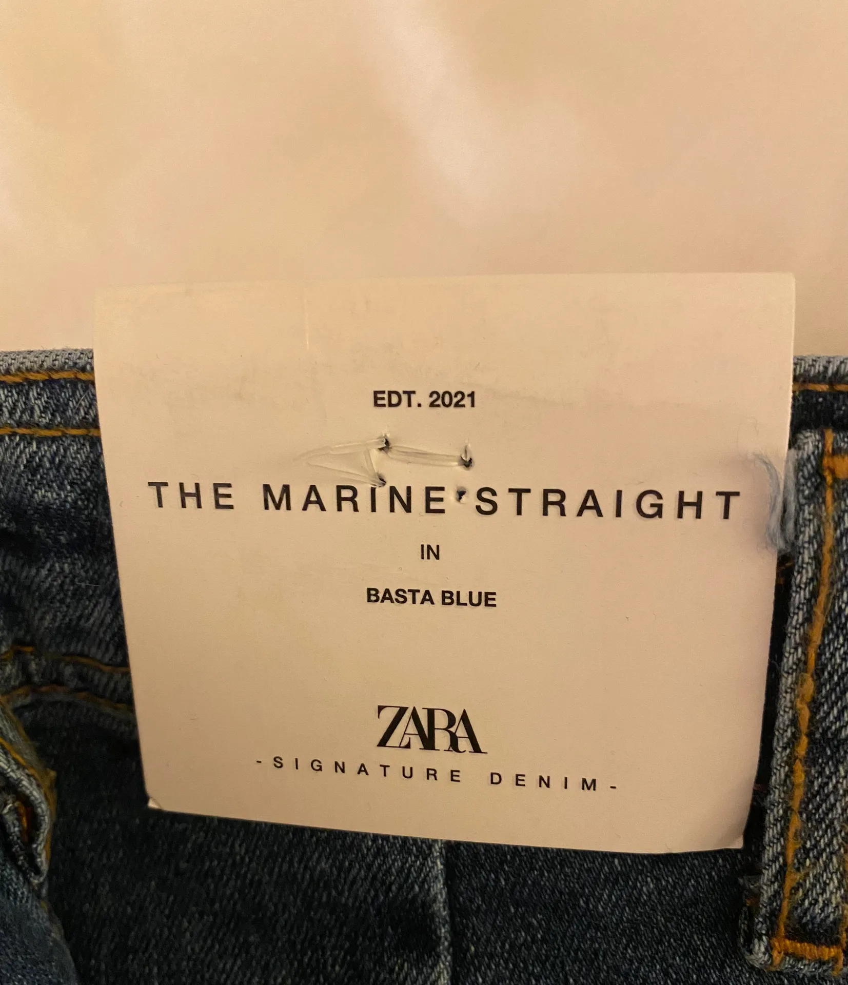ZARA Marine Straight Blue Jeans - Image 4