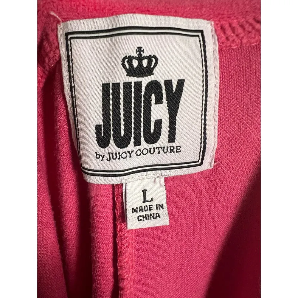 Juicy by Juicy Couture Pink Velour Pull-On Y2K Lounge Sweatpants Size Large - Image 8