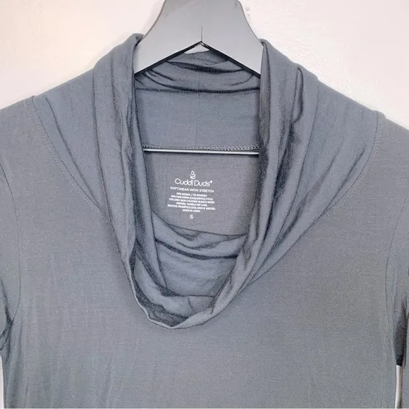 Cuddl‎ Duds Black Cowl Neck Modal Jersey Dress Loungewear Size Small - Image 3