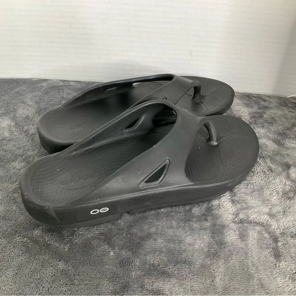 OOFOS Women&Men's Original‎ Flip Flop Black Men’s Size 11 US Women’s Size 13 US - Image 4