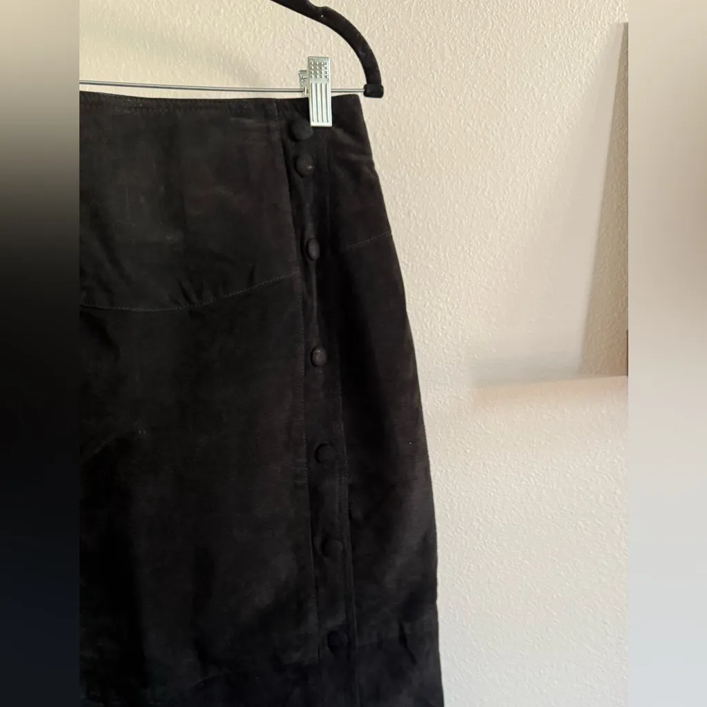 Wilsons Leather Black suede midi Skirt - Image 2