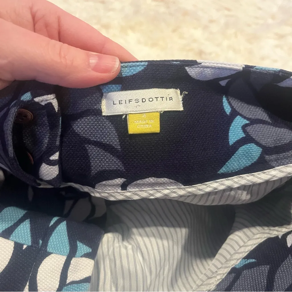 Leifsdottir Navy and White Geometric Pencil Skirt Nautical Size 4 Blue - Image 6