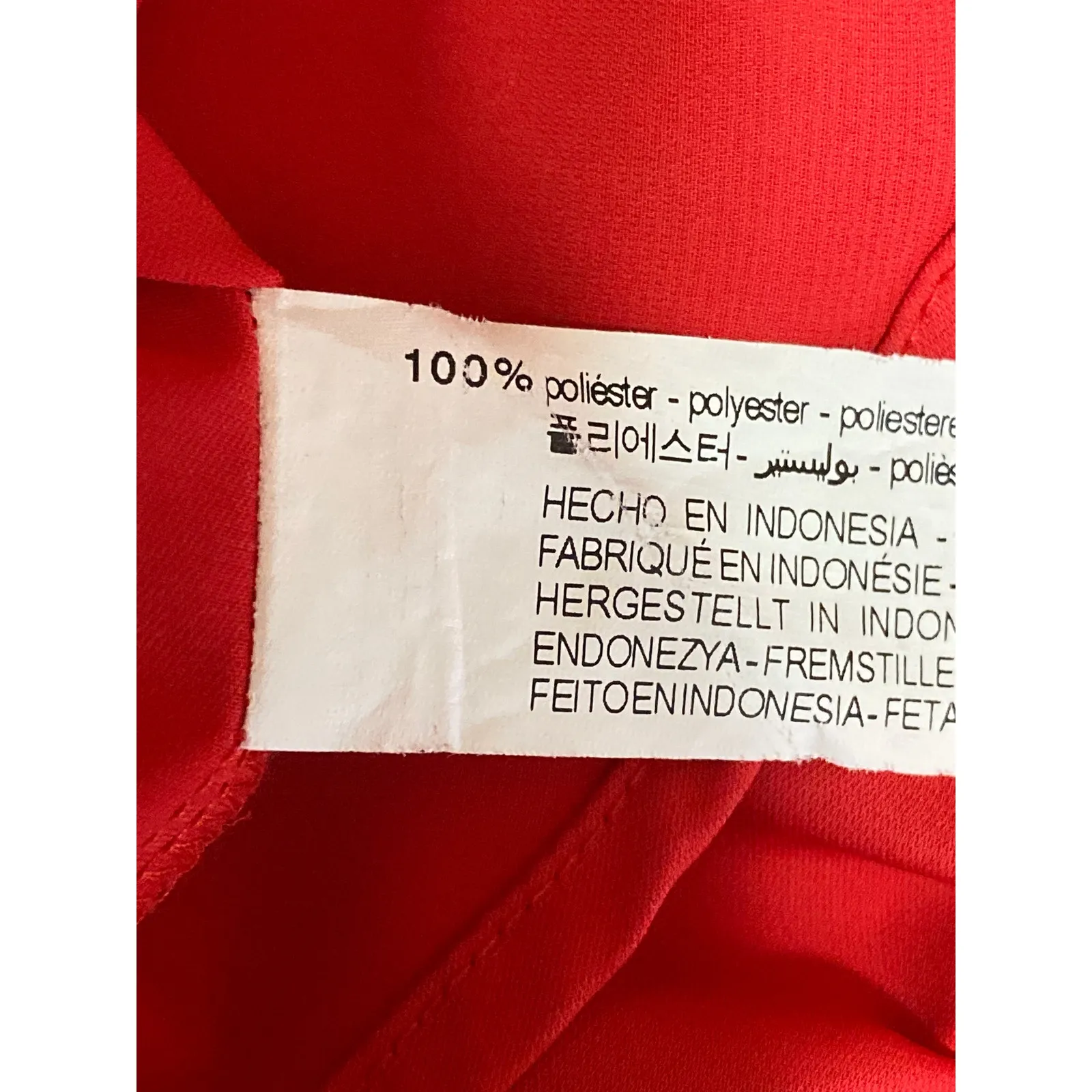 Zara Women's Red Tie Neck Long Puff Sleeve Button Career Shirt Blouse Top Size M - Image 4