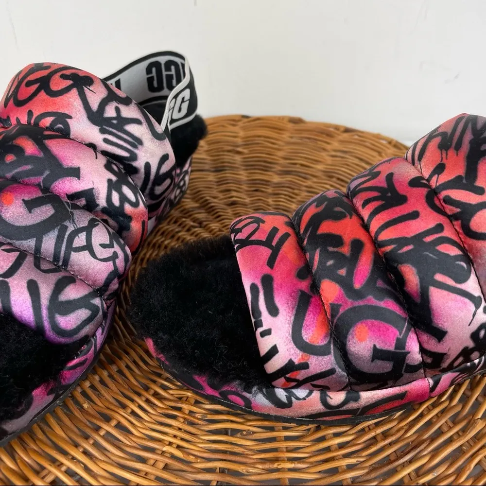 UGG Puff Yeah Pop Graffiti Womens Sandals - Image 6