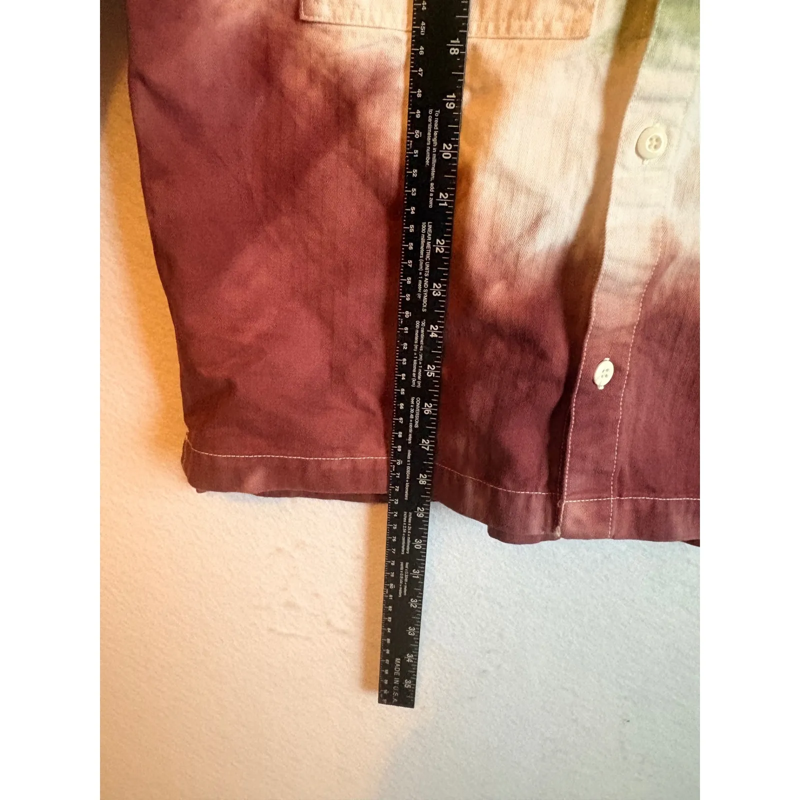 BDG Urban Outfitters Herringbone Tie Dye Long Sleeve Button Up Shirt Shacket L - Image 5