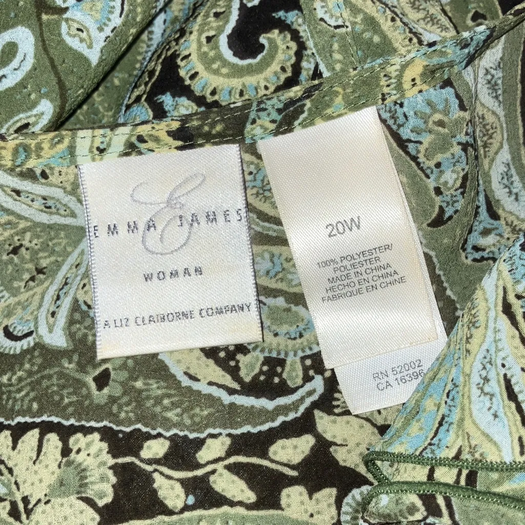 Emma James Green and Black Paisley Blouse - Image 6