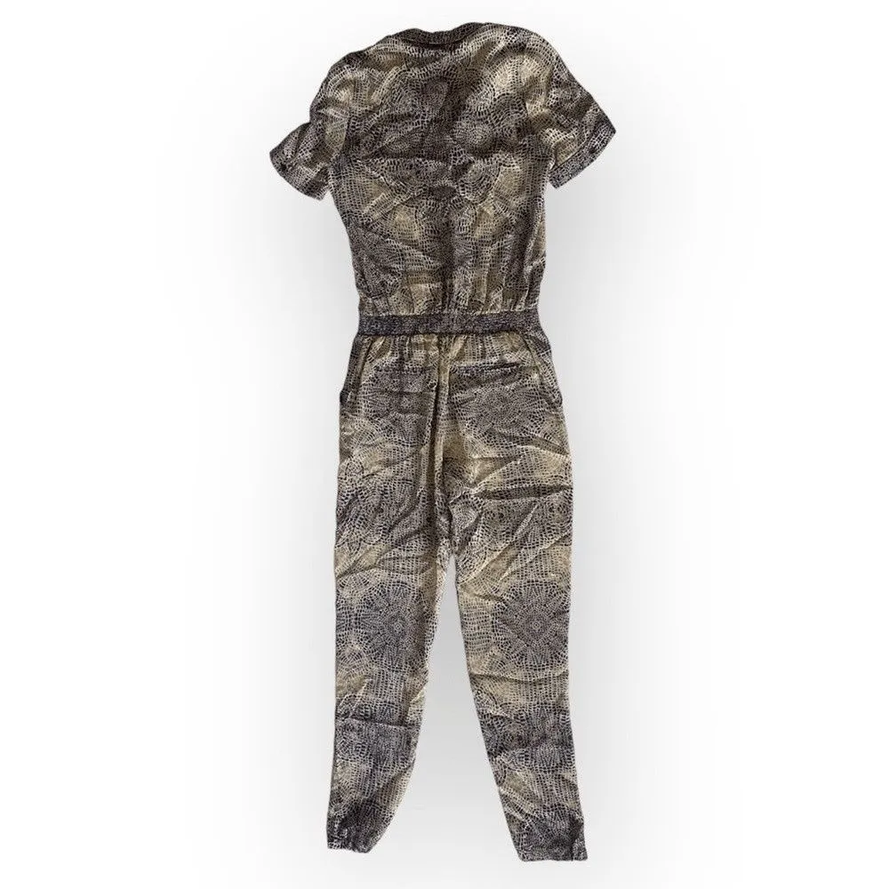 Twelfth Street by Cynthia Vincent Jumpsuit Mosaic Blue Gray Tapered Size 2 - Image 4