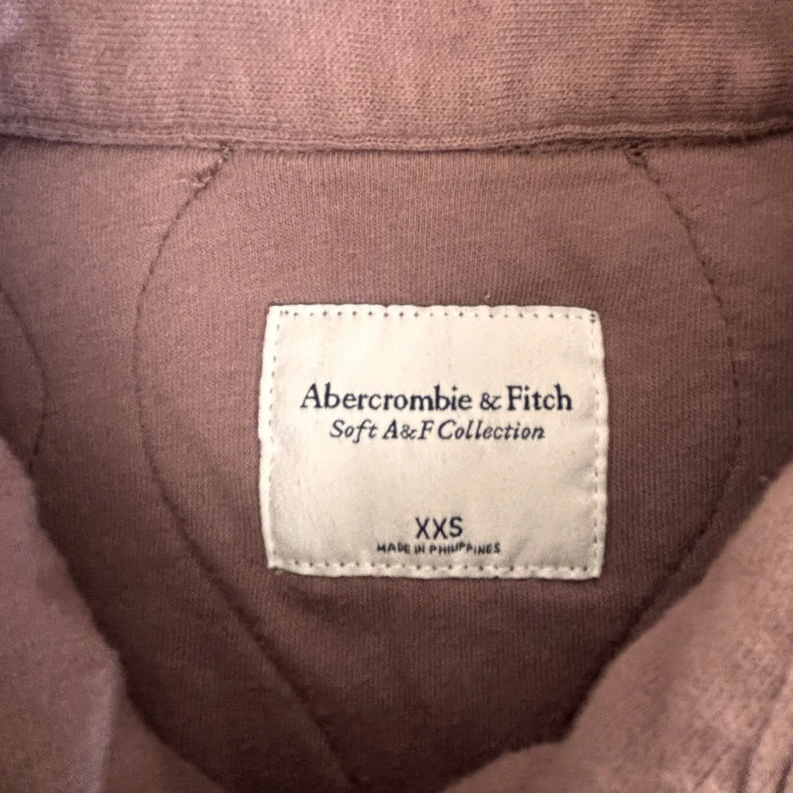 Abercrombie & Fitch Women's Tan Brown Pink Quilted Sweater Jacket Size XXS - Image 4
