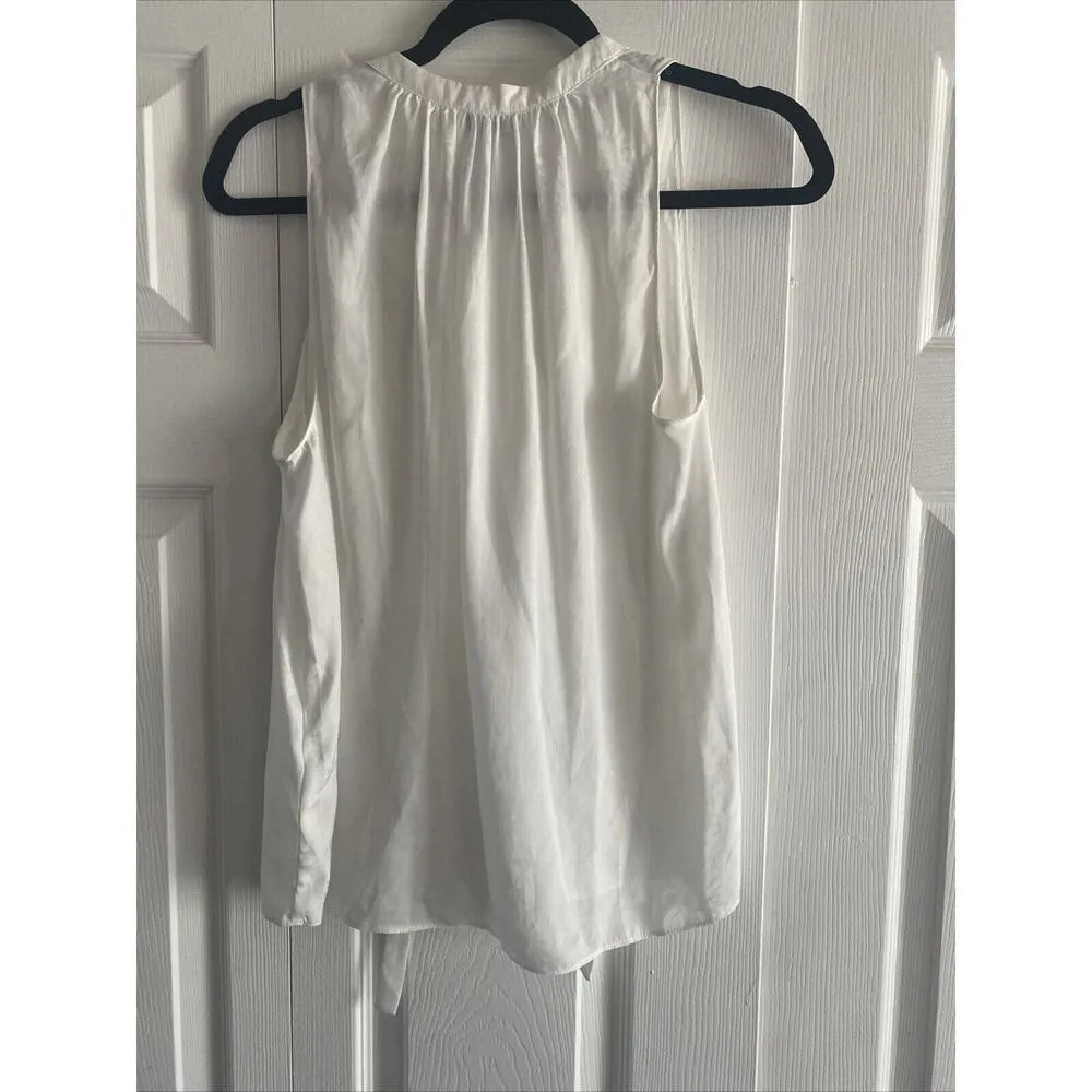 Current Air Women's White Halter Neck Sleeveless Tie Neck Blouse Medium NEW - Image 7