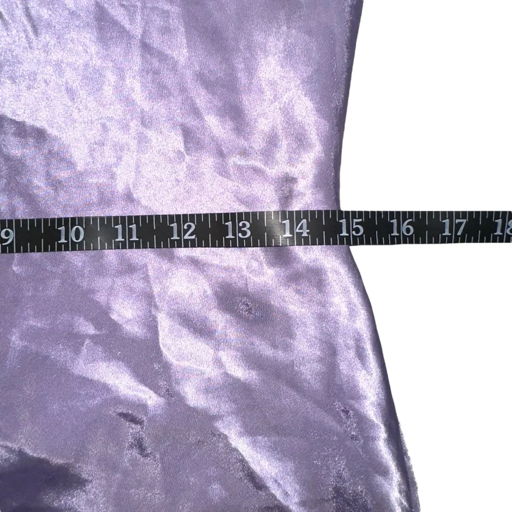 Victoria's Secret Purple Satin V-Neck Open Back Mini Dress Slip Nightgown SMALL - Image 5