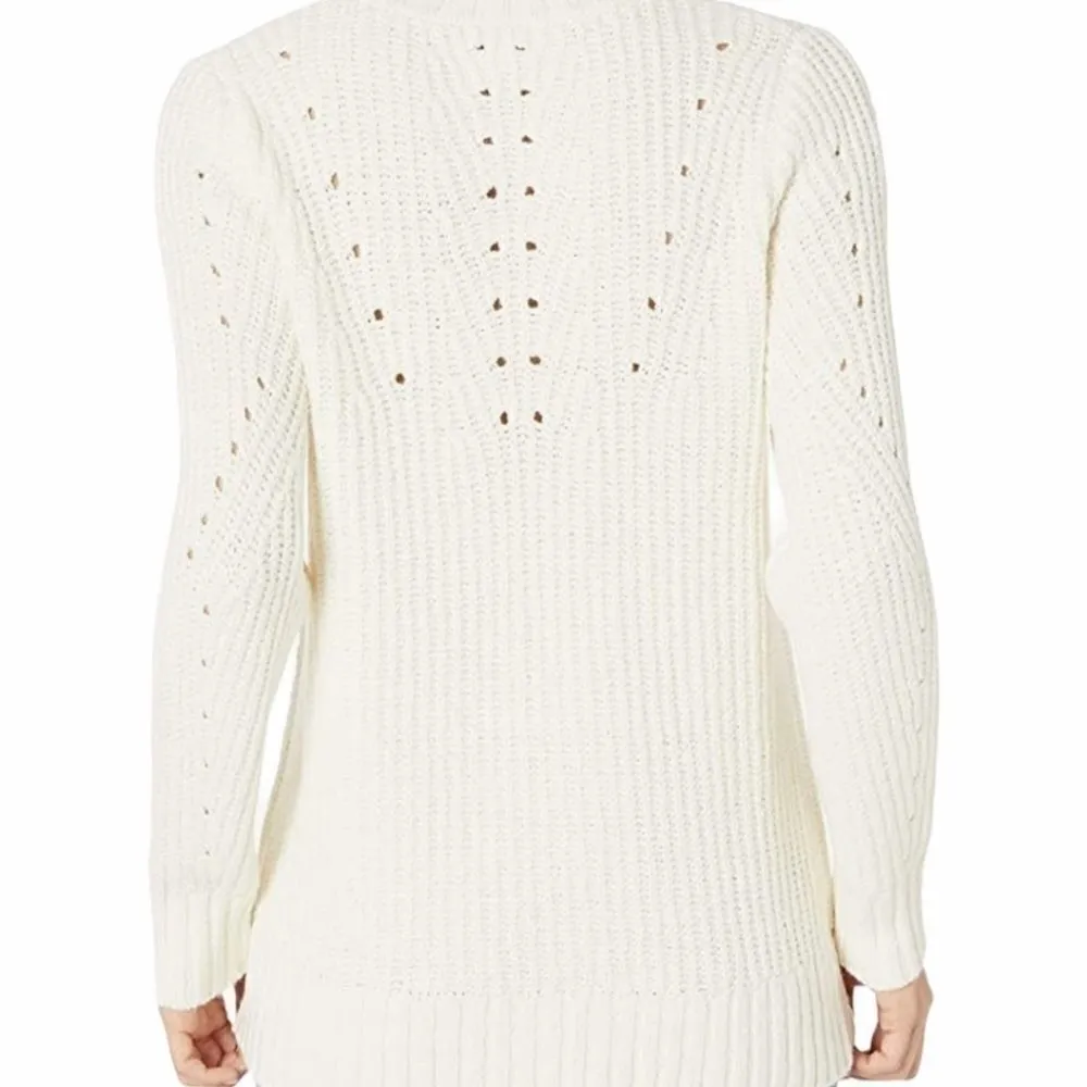 Kensie Pointelle‎ Turtleneck Pullover Sweater in Vanilla Size small - Image 5