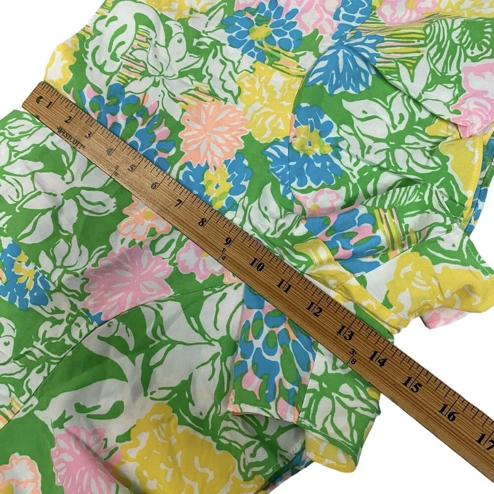 LILLY PULITZER Floral Swing Short Hisbiscus Print No Size Tag/Label Summer Beach - Image 6