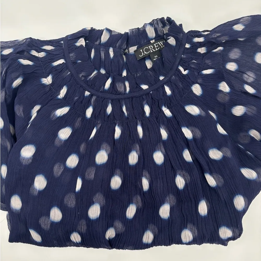 J. Crew Crinkle chiffon smocked top in ombré dot - Image 3